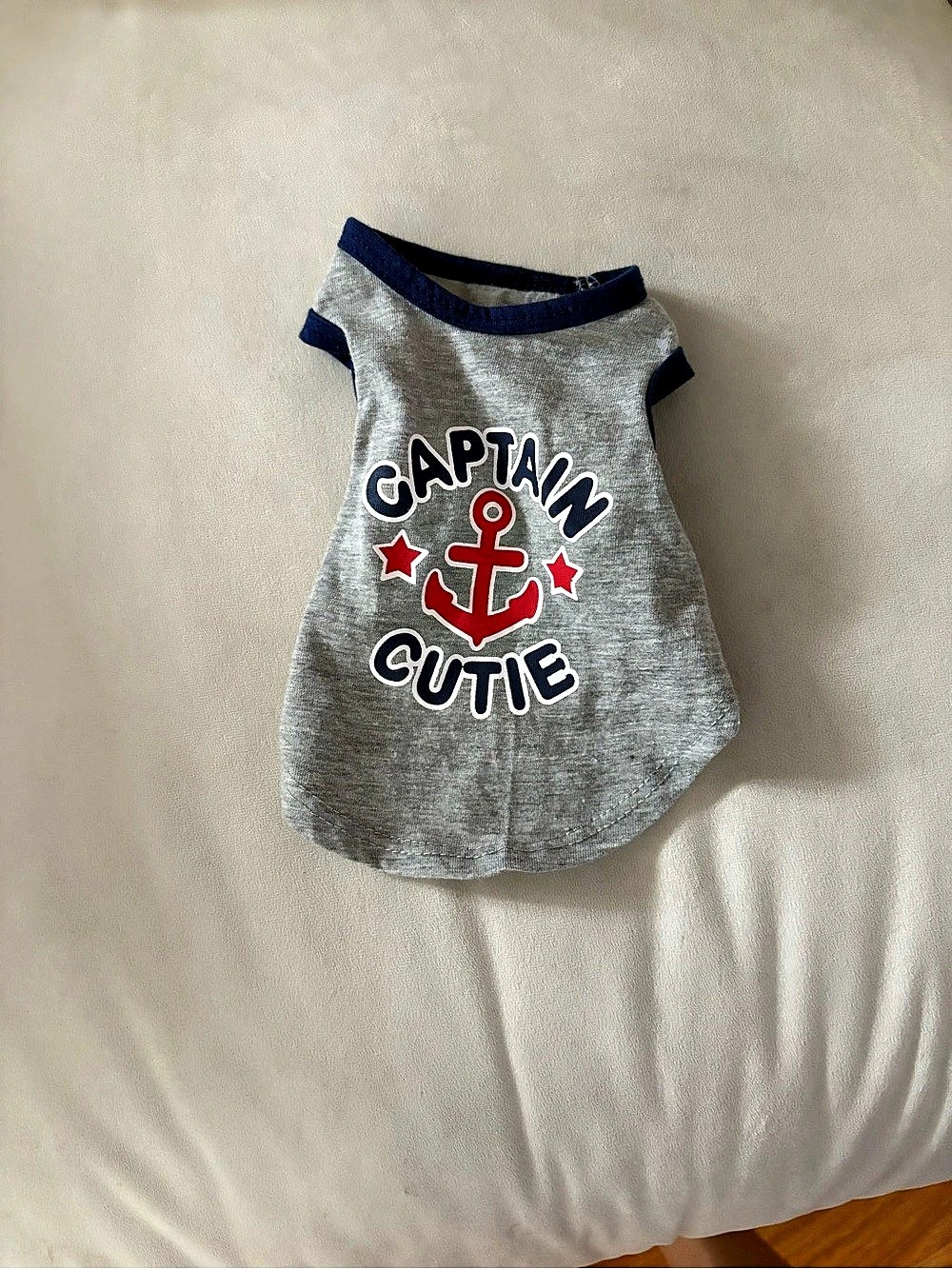 Captain Cutie Dog Shirt Gray